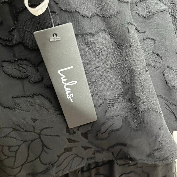 Lulus Womens Love You So Truly Strapless Midi Dress M Black Burnout Floral - Picture 9 of 13